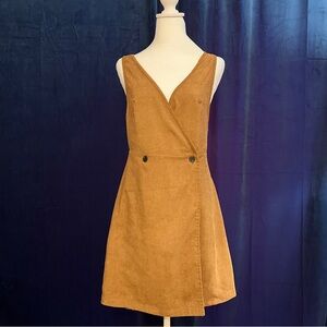 Tan Corduroy Wrap Dress